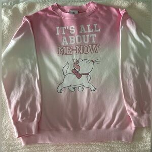 Disney Parks Pink Tye Dye Marie Sweatshirt Size Medium In Great Condition